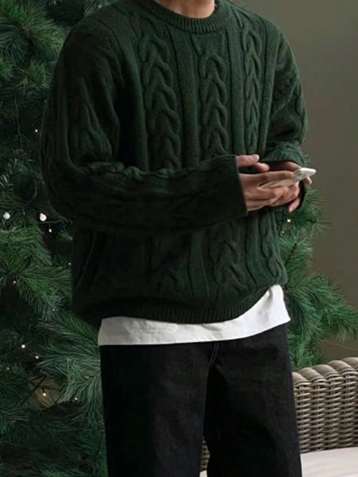 vintage green sweater relaxed